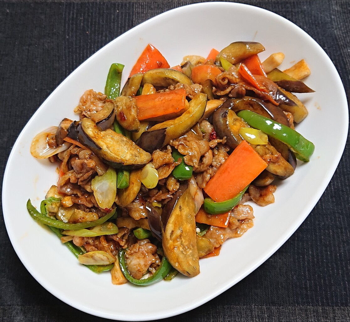 豚肉とナスとピーマン他の中華風甜麺醤炒め ぶつぶつもぐもぐ 日々の食生活とか云々