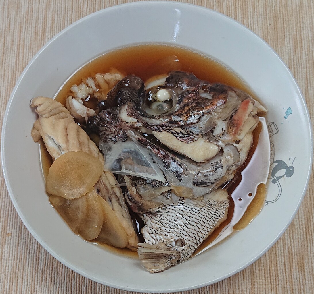 タイの刺身とタイのあら炊き ぶつぶつもぐもぐ 日々の食生活とか云々