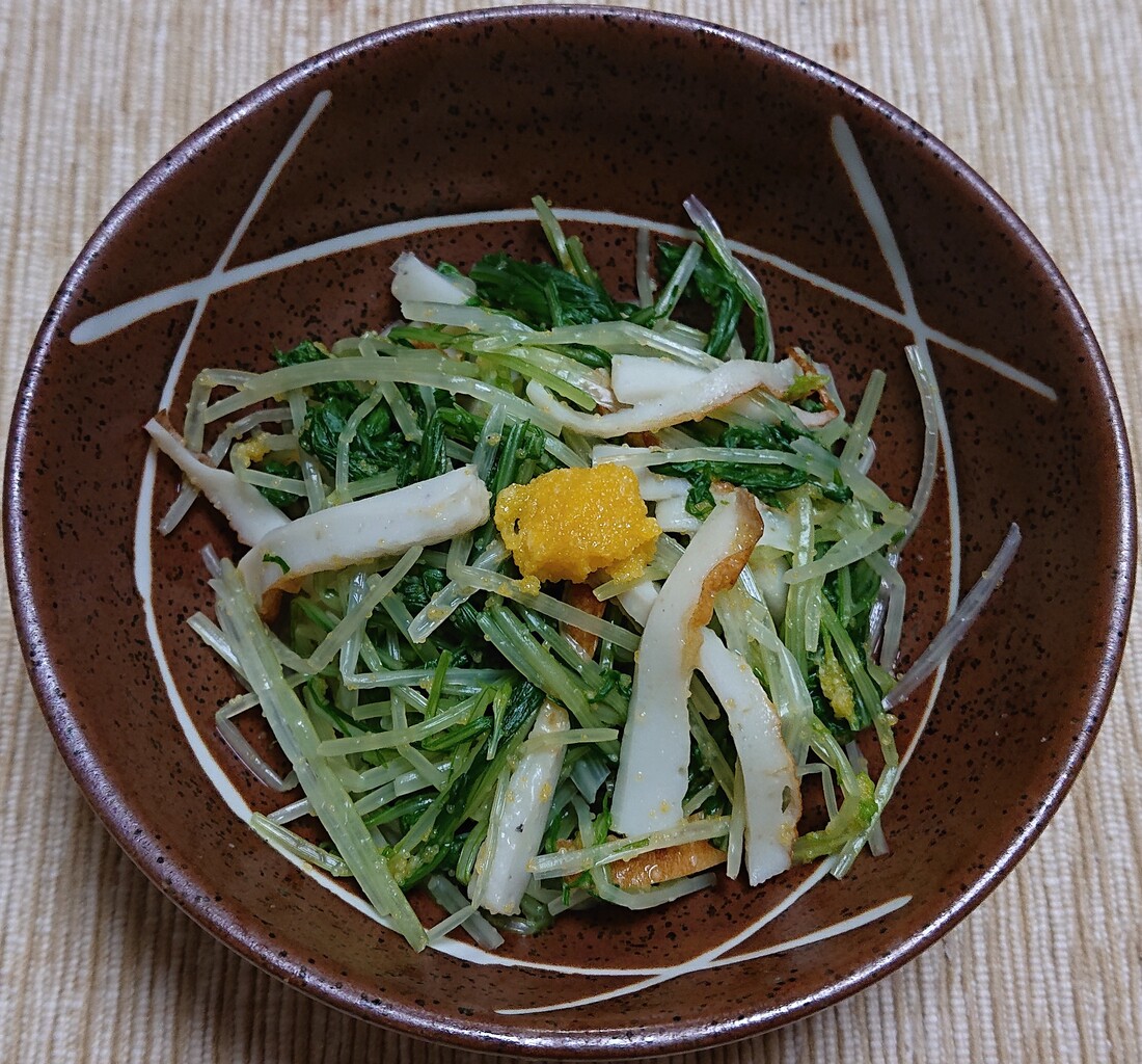 水菜とちくわの生からすみ和え ぶつぶつもぐもぐ 日々の食生活とか云々