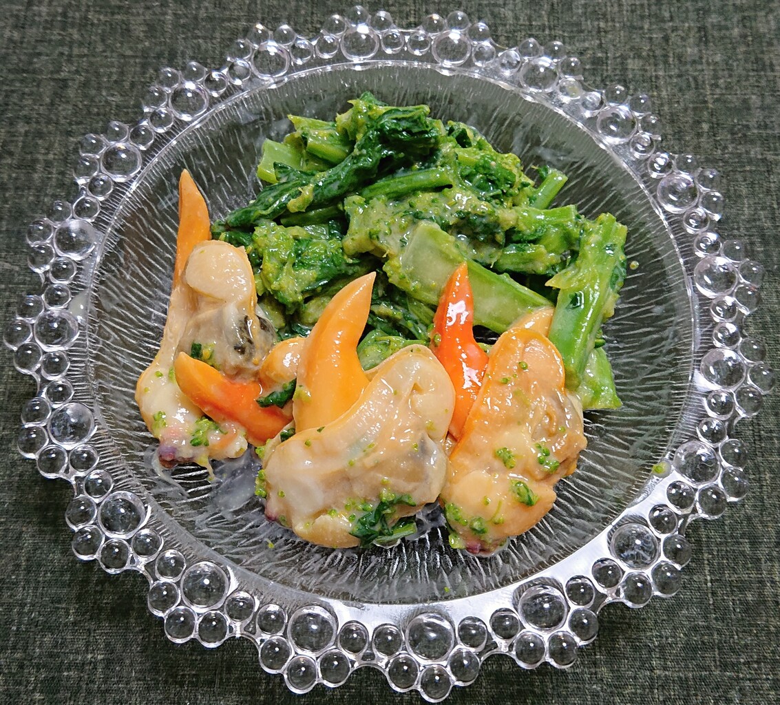 青柳と菜花のからし酢味噌和え ぶつぶつもぐもぐ 日々の食生活とか云々 青柳と菜花のからし酢味噌和え ぶつぶつもぐもぐ 日々の食生活とか云々