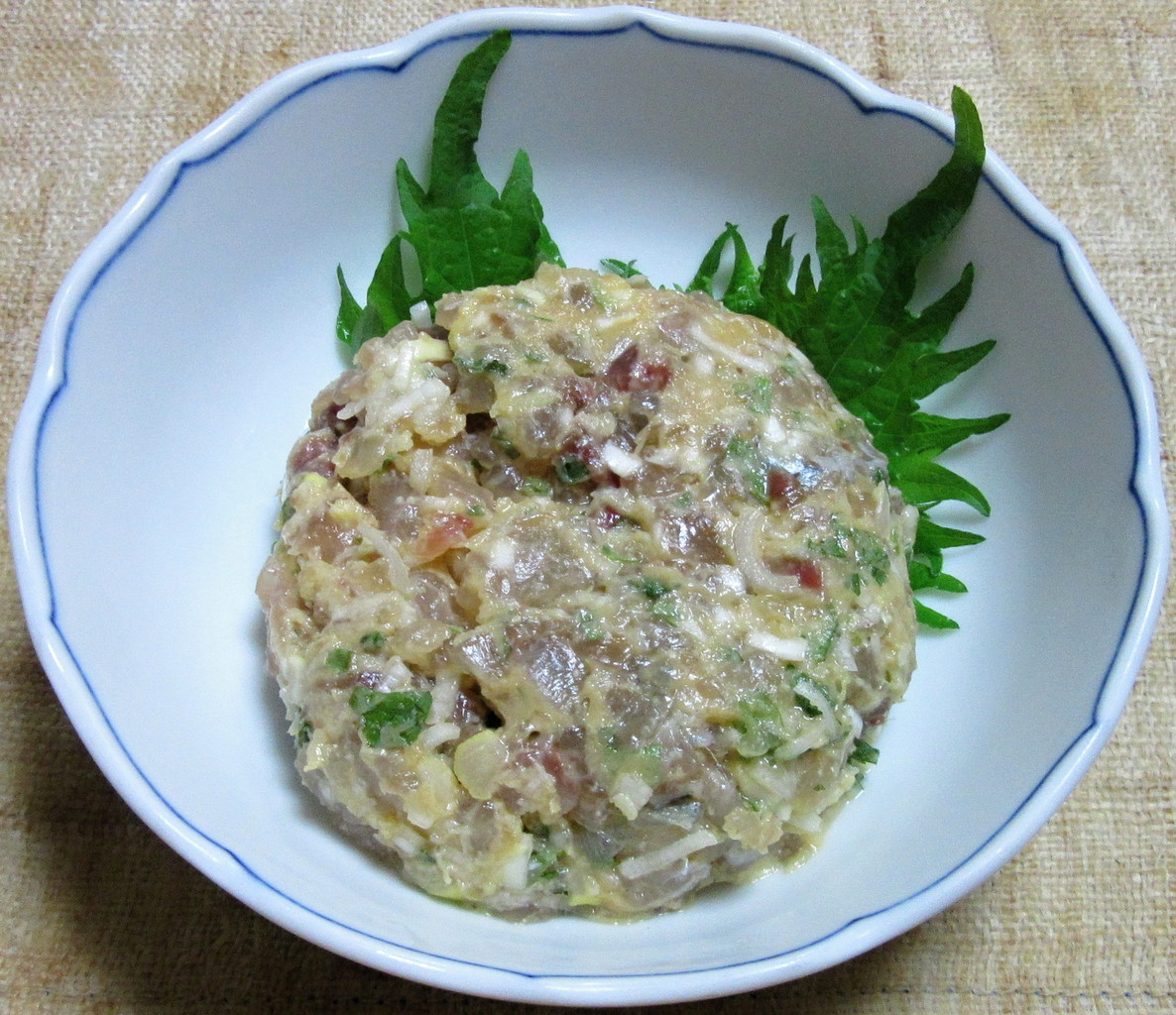 カンパチのなめろうのようなもの ぶつぶつもぐもぐ 日々の食生活とか云々