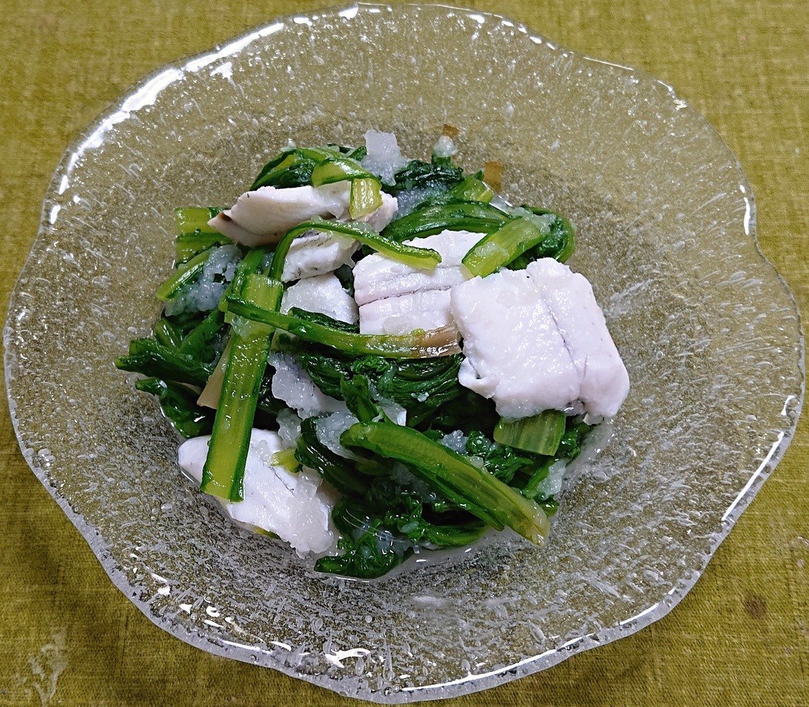 春菊とサヨリのおろし甘酢和え ぶつぶつもぐもぐ 日々の食生活とか云々