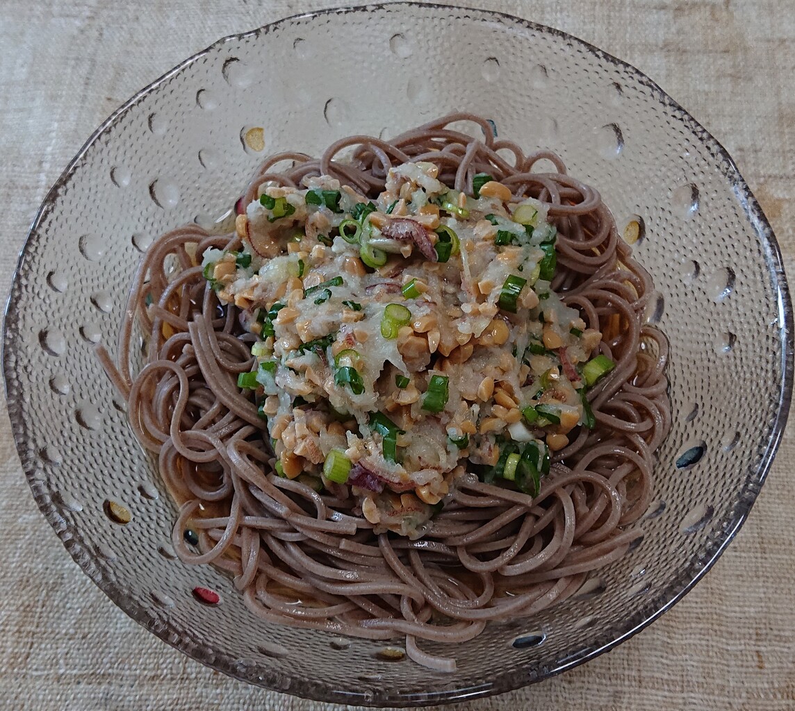 納豆おろしそば 冷 ぶつぶつもぐもぐ 日々の食生活とか云々