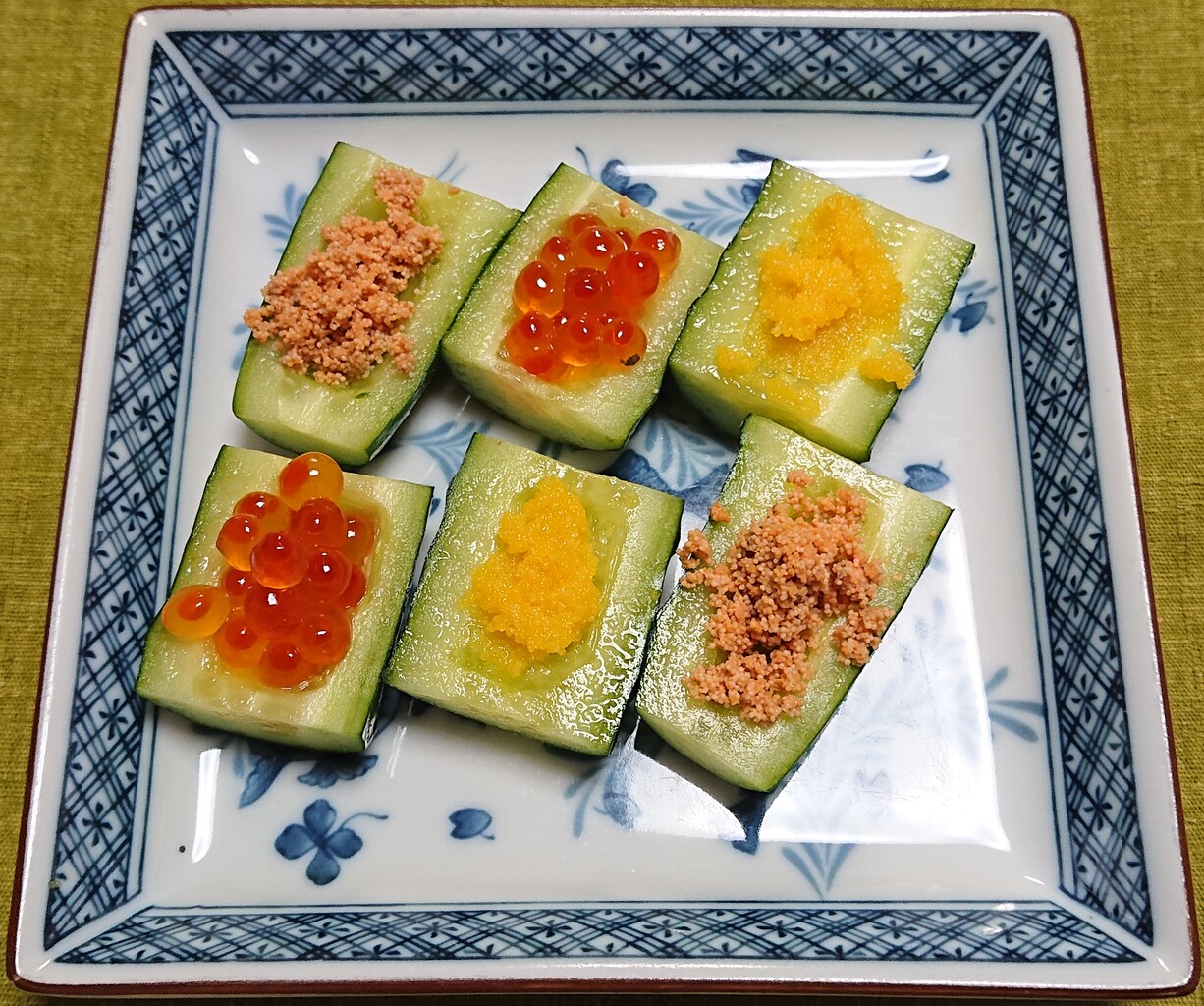 キュウリと魚卵のおつまみ なめ茸おろし ぶつぶつもぐもぐ 日々の食生活とか云々