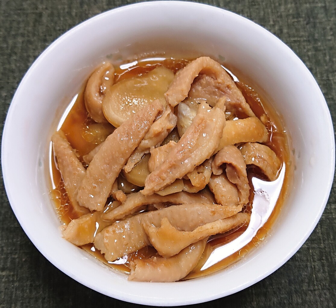 鶏皮と新生姜の甘辛煮 カンパチの刺身 ぶつぶつもぐもぐ 日々の食生活とか云々 鶏皮と新生姜の甘辛煮 カンパチの刺身 ぶつぶつもぐもぐ 日々の食生活とか云々