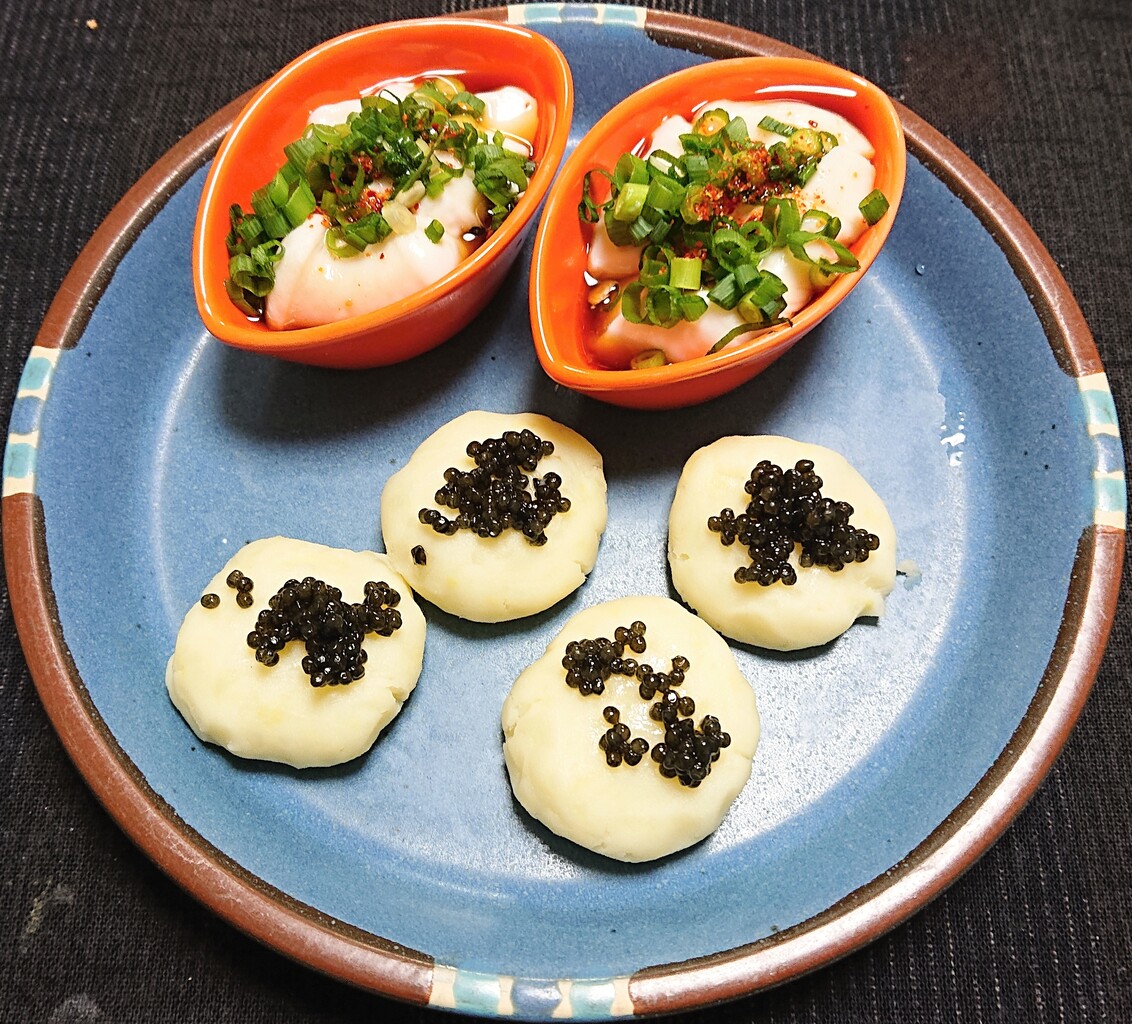 フグの白子とキャビアを使ったおつまみ ぶつぶつもぐもぐ 日々の食生活とか云々