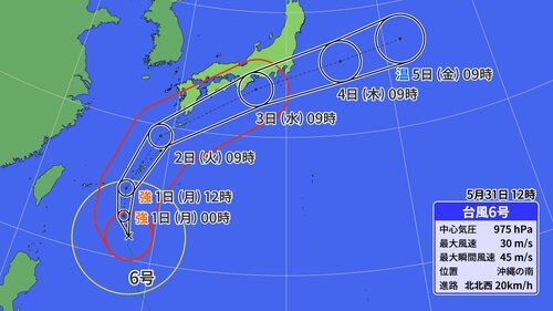 【悲報】台風6号さん、もう死にかけ