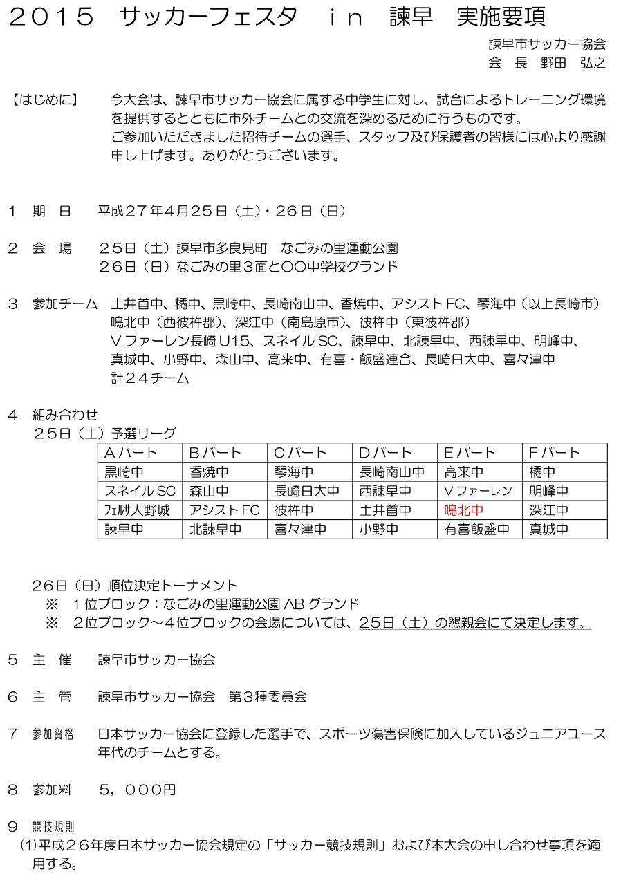 15 サッカーフェスタ In 諫早 Respect For All 15 サッカーフェスタ In 諫早 Respect For All
