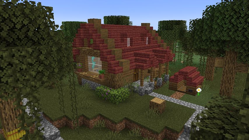 犬小屋付き民家を作る 後編 マインクラフトてんやわんや開拓記