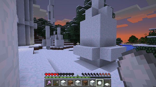 雪の城の周りを整える マインクラフトてんやわんや開拓記