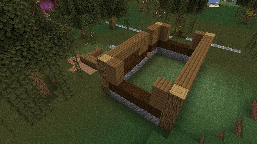 犬小屋付き民家を作る 前編 マインクラフトてんやわんや開拓記