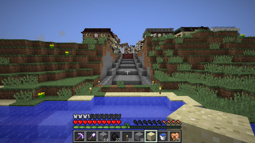 湖から水道を引く マインクラフトてんやわんや開拓記