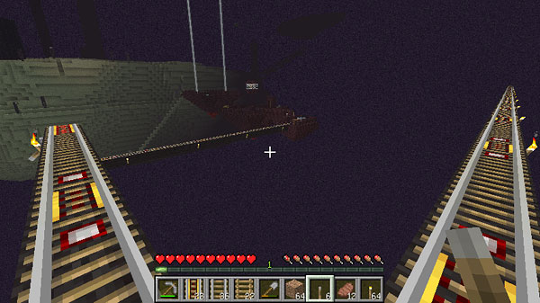 ジ エンドに線路を敷く マインクラフトてんやわんや開拓記