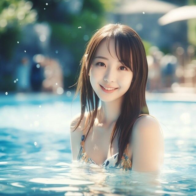 【画像】 沖縄の海に映えるお○ぱいwww