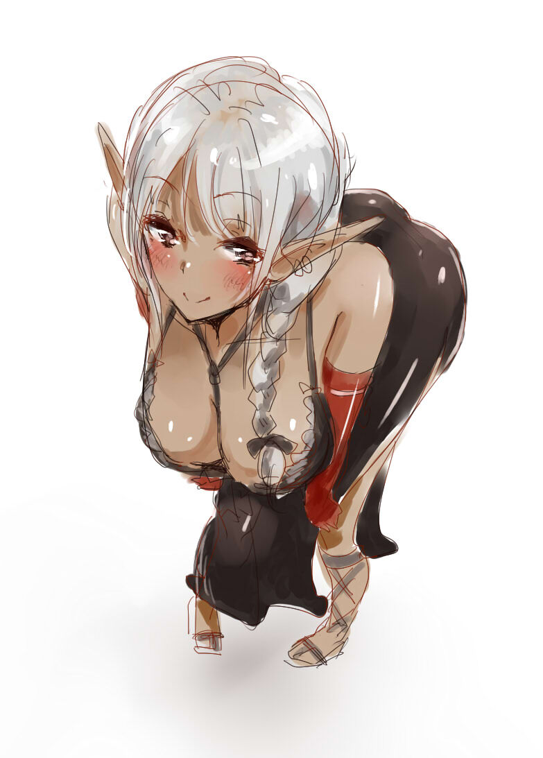 【画像】こういう「褐色ダークエルフ」って乳首の色は何色にするのが正解なんや？ｗ ｗ ｗ