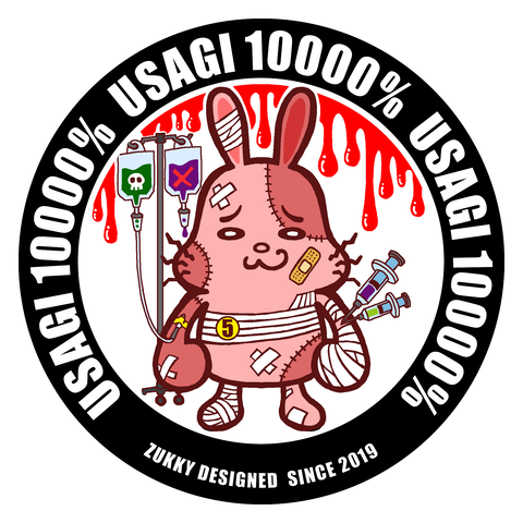 Tシャツデザインうさぎ10000%(カラー)