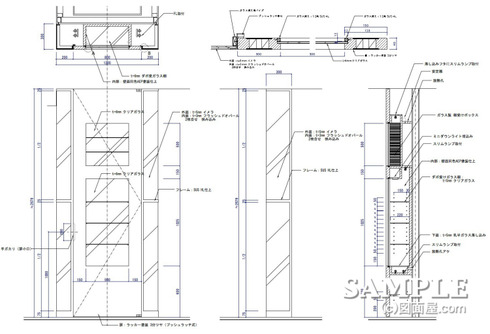 間接照明を使用した演出柱