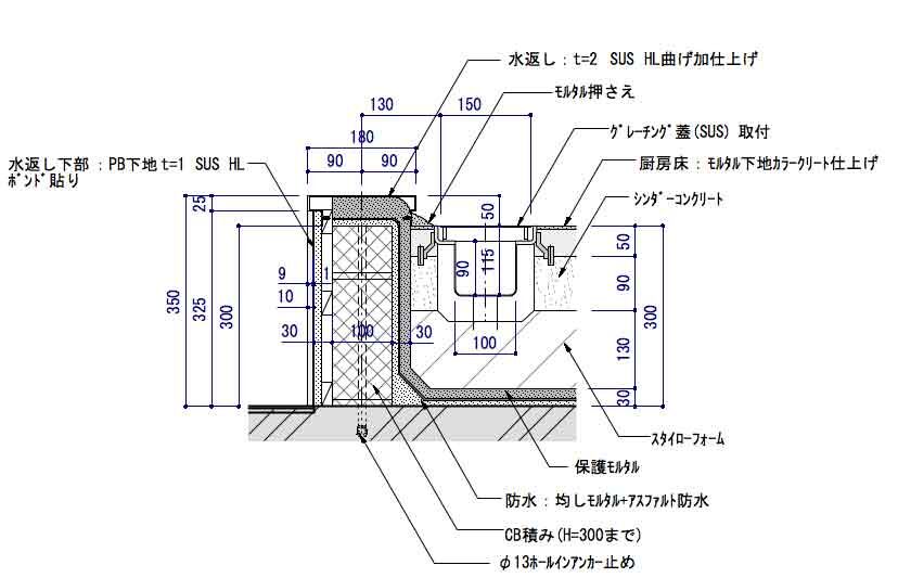 内装図面でちょっと厄介な厨房図面 その１