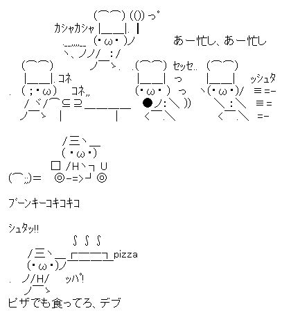 ピザでも食ってろ、デブ  AA アスキーアート