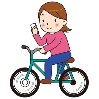 スマホをいじっていて前を見ていない女性が自転車で突っ込んできた