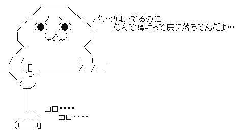 陰毛の掃除(コロコロ)　ＡＡ(アスキーアート)